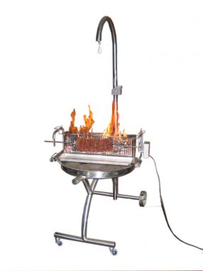 Vertikalbefeuerung f�r fahrbare Grillstation