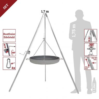 Dreibein mit Pfanne