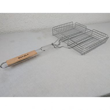 Wendekorb klein Edelstahl mit Holzgriff - Einzelstück