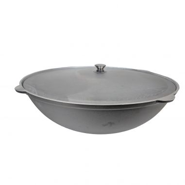 Wok Kazan Aluguss 22 Liter mit Deckel 2. Wahl