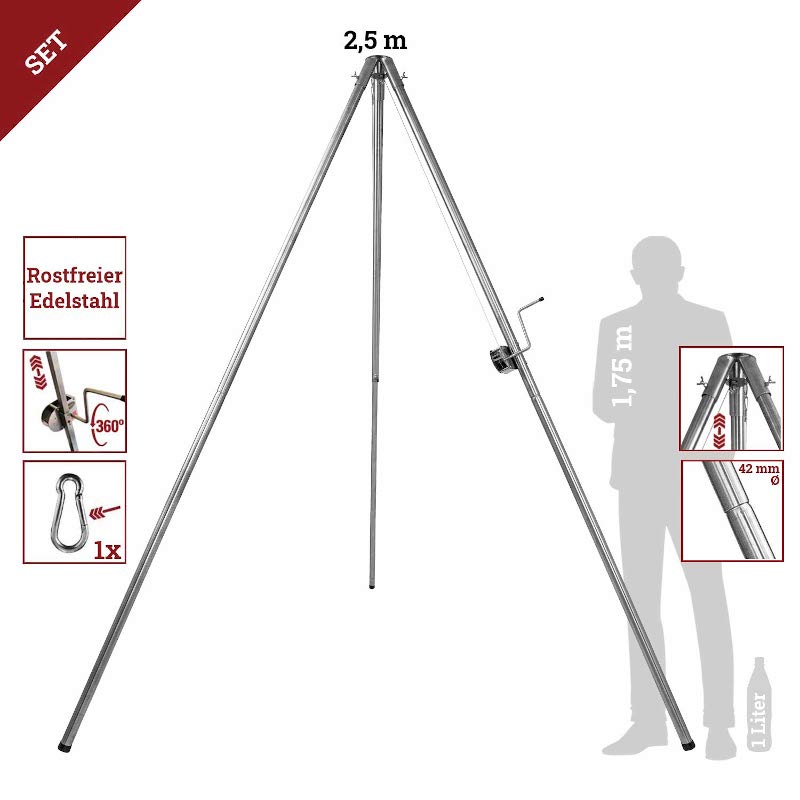 Schwenkgrill Dreibeingrill ohne Aufhängung und Grillrost