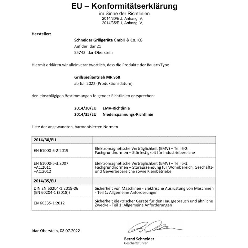 Grillmotor 230 Volt für Grillgut bis 10 kg