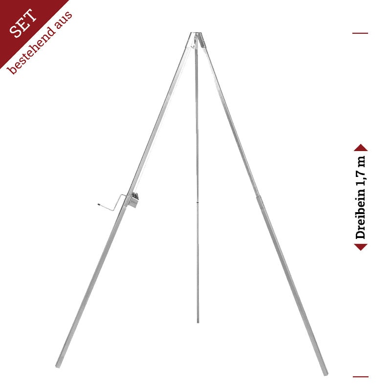 Dreibein mit Kessel Edelstahl