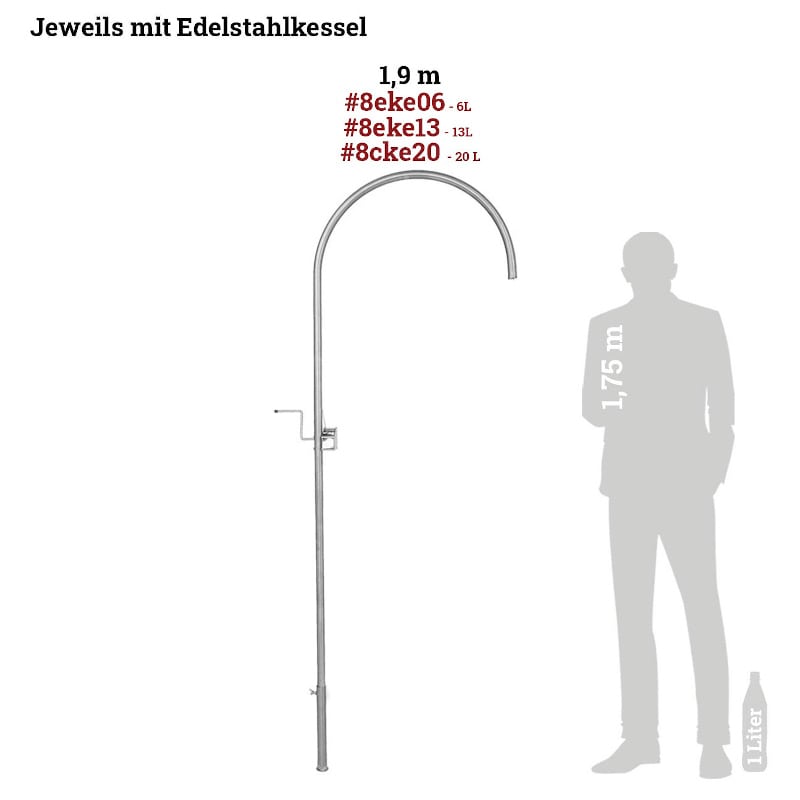 Grillgalgen mit Kessel Edelstahl