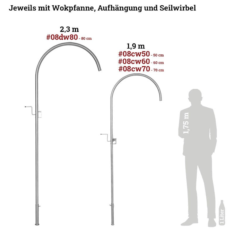 Grillgalgen mit Wok Pfanne