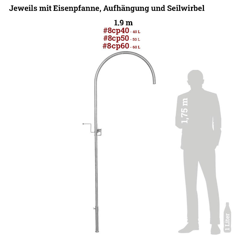 Grillgalgen mit Eisen Pfanne