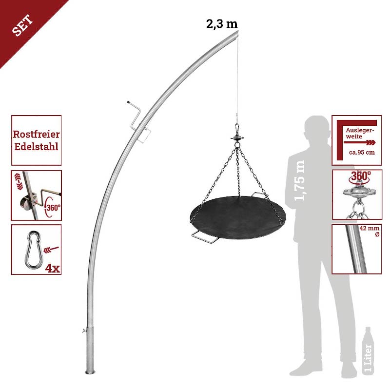 Grillgalgen C mit Wok Pfanne