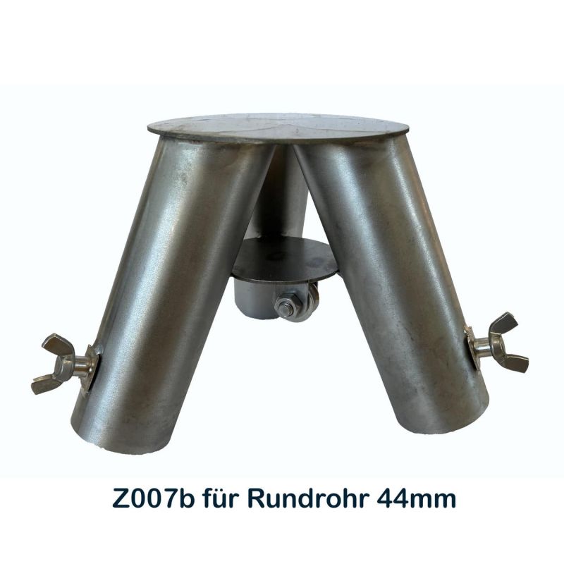 Kopfstück Edelstahl für Dreibein Rundrohr