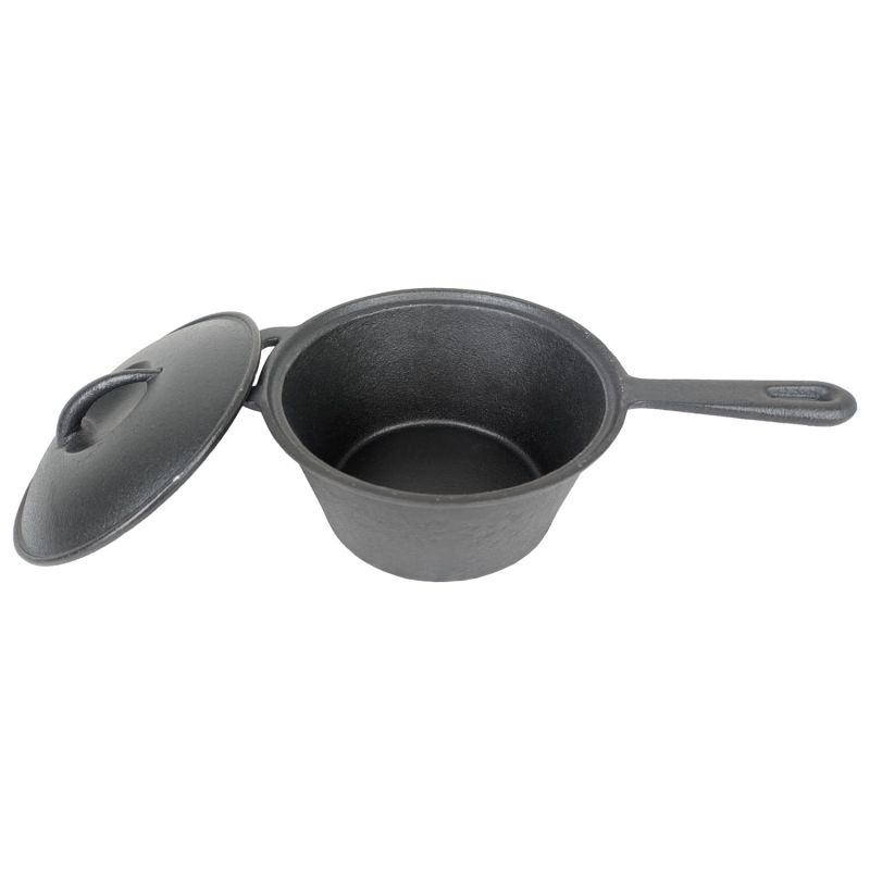 Soßentopf aus Gusseisen mit Stiel und Deckel - Einzelstück