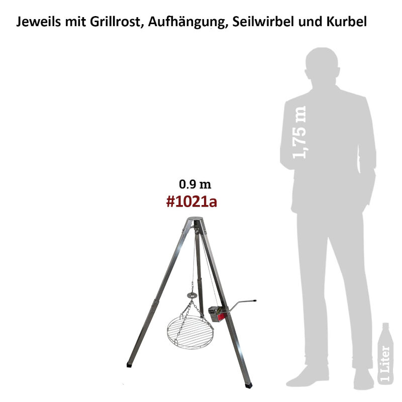 Mini Dreibeingrill mit Kurbel