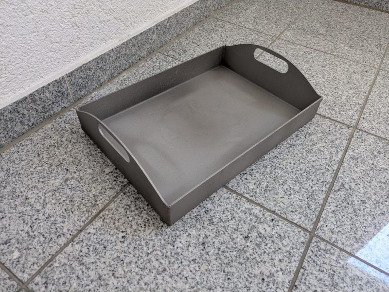 Eisenpfanne rechteckig sandgestrahlt - 2. Wahl