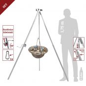 Dreibein mit Kessel Edelstahl