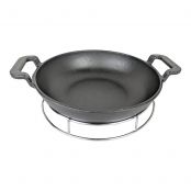 Wok aus Gusseisen mit Gestell aus Edelstahl - Einzelstück