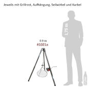 Mini Dreibeingrill mit Kurbel